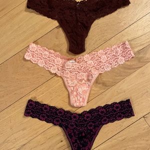 Bundle of 3 NEW Hanky Panky Signature Lace Thongs.